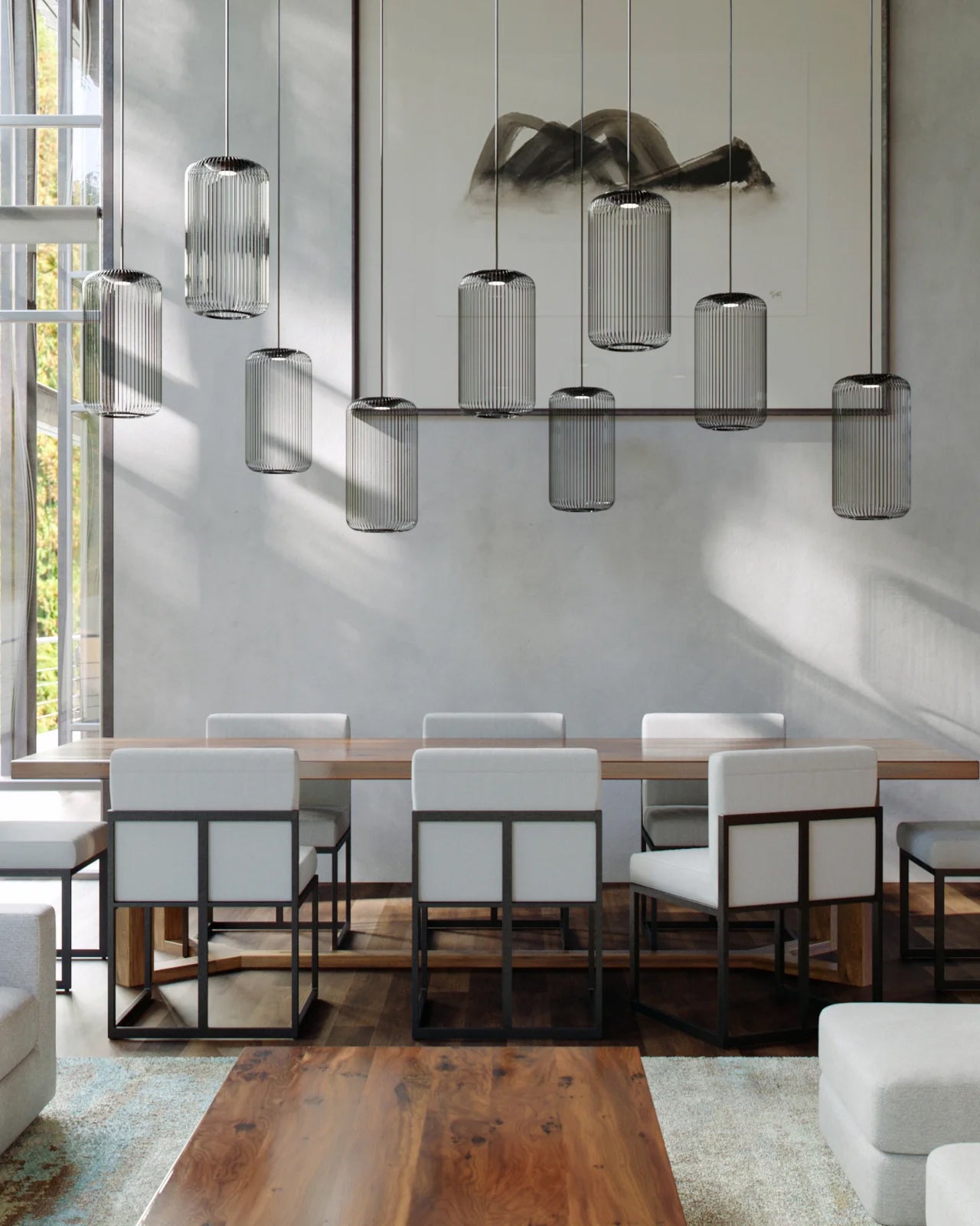 Andrew Martin | Kai Lantern Pendant Light, Aged Iron