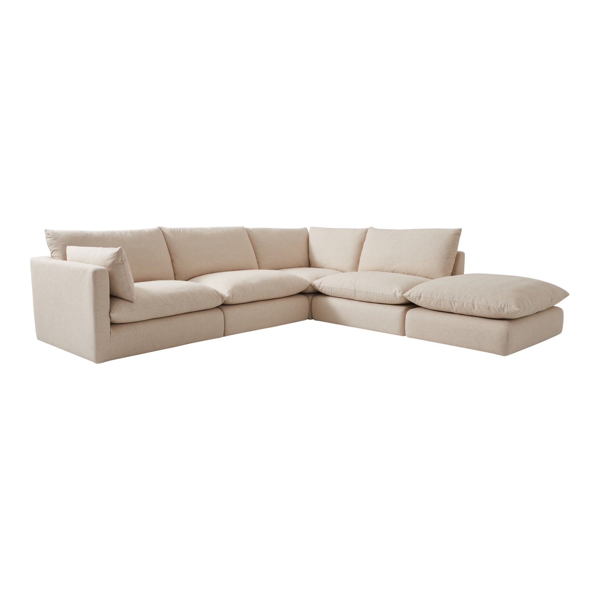 Andrew Martin Clinton Custom Sofa shown in performance neutral linen