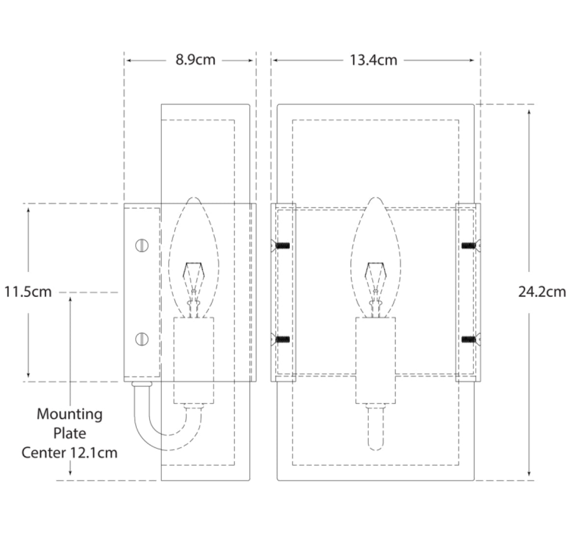 Covet Wide Wall Light dimensions
