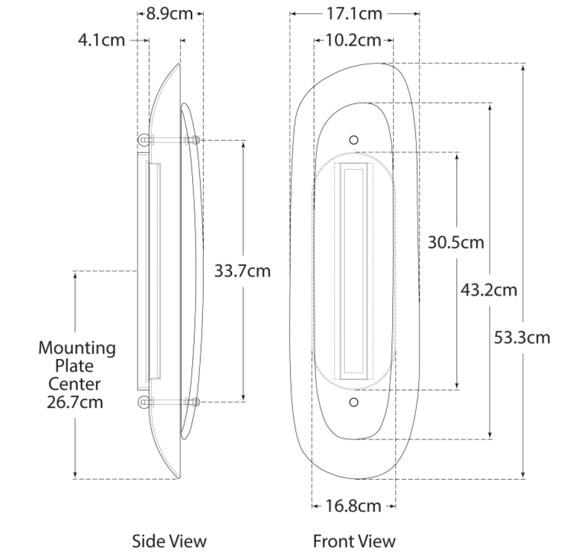 Samos Tall Wall Light dimensions