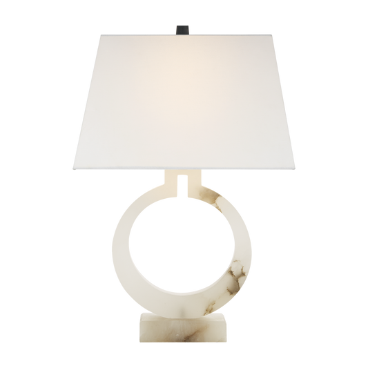 Andrew Martin Ring Form Table Lamp in Alabaster