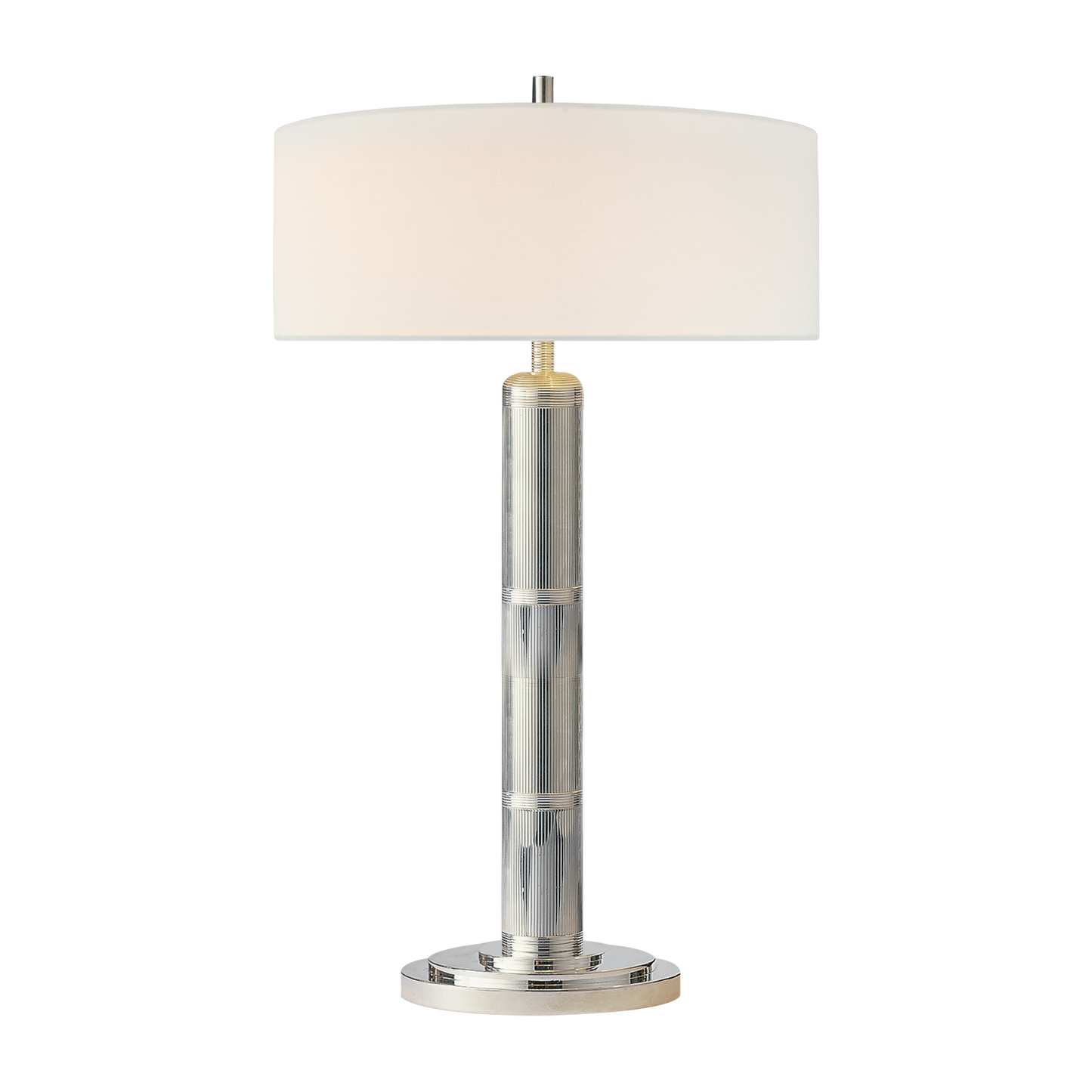 Andrew Martin Longacre Table Lamp in Polished Nickel, Tall