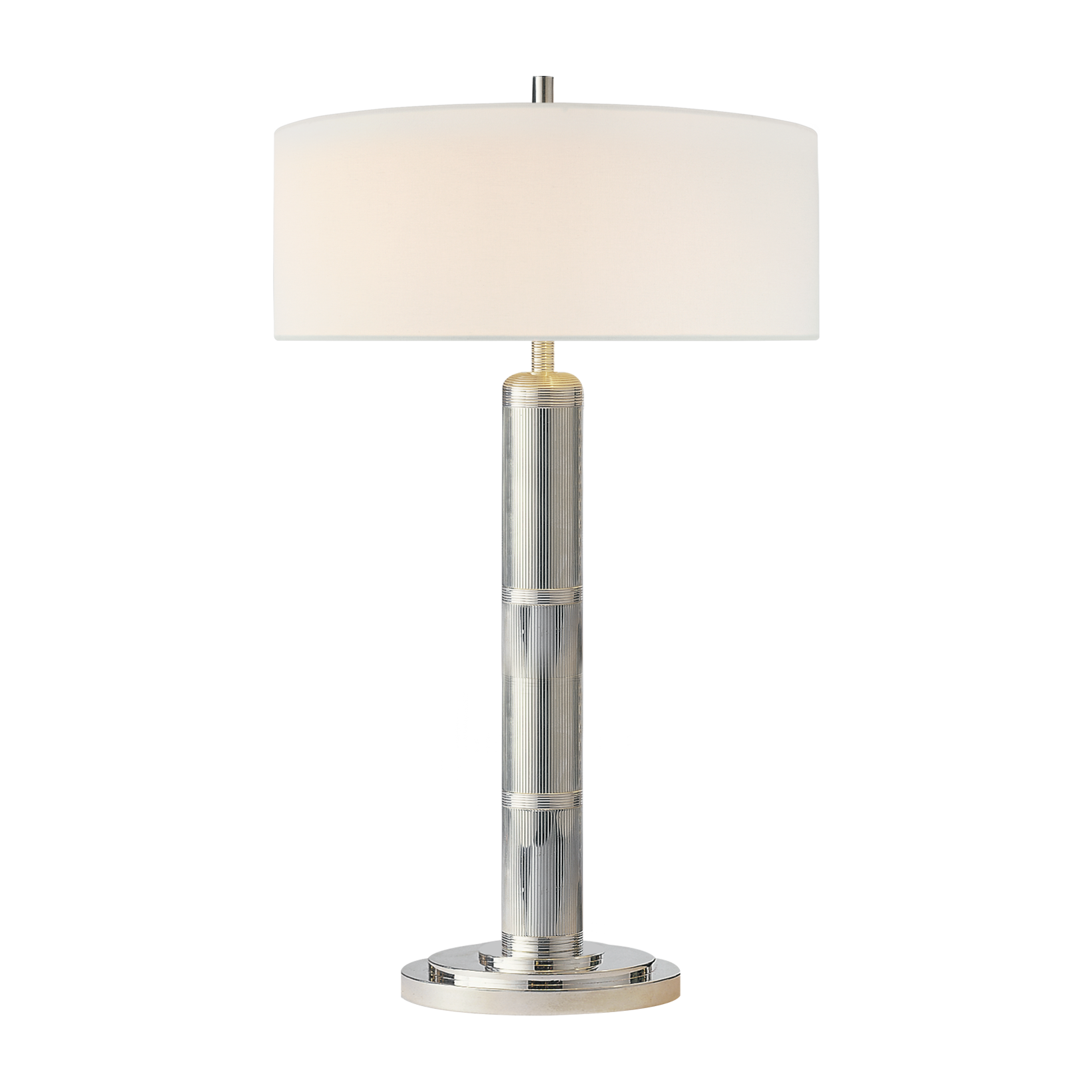 Andrew Martin Longacre Table Lamp in Polished Nickel, Tall