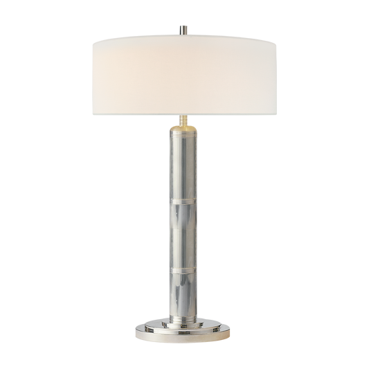 Andrew Martin Longacre Table Lamp in Polished Nickel, Tall