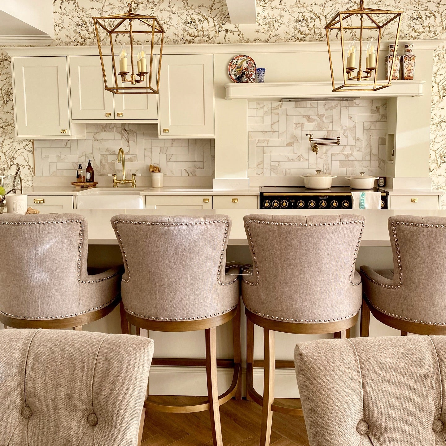 Andrew Martin | Darlana Lantern Pendant Light Gilded Iron
