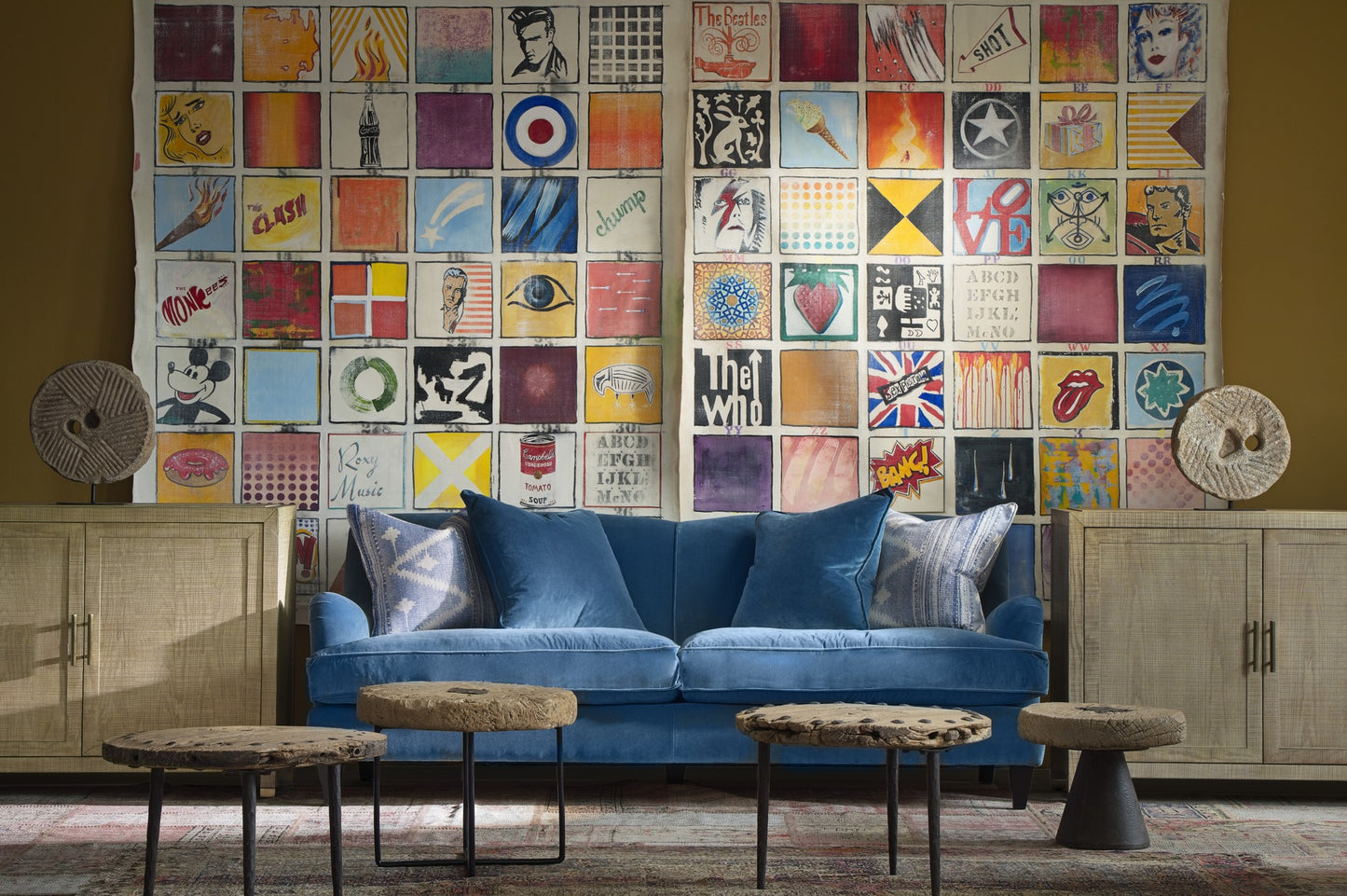 Andrew Martin Clara Custom Sofa in Medici Chambray