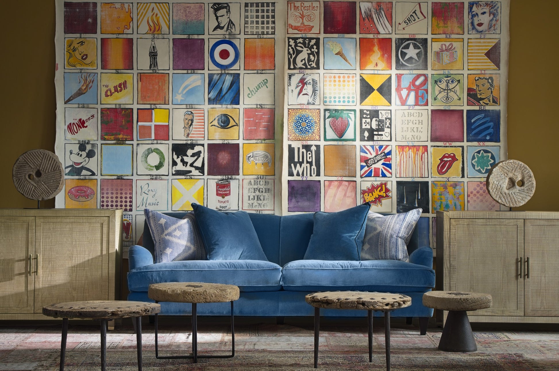 Andrew Martin Clara Custom Sofa in Medici Chambray