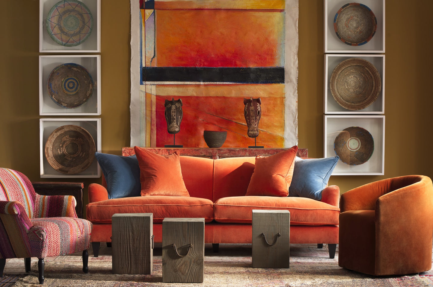 Andrew Martin Clara Custom Sofa in Medici Raw Umber