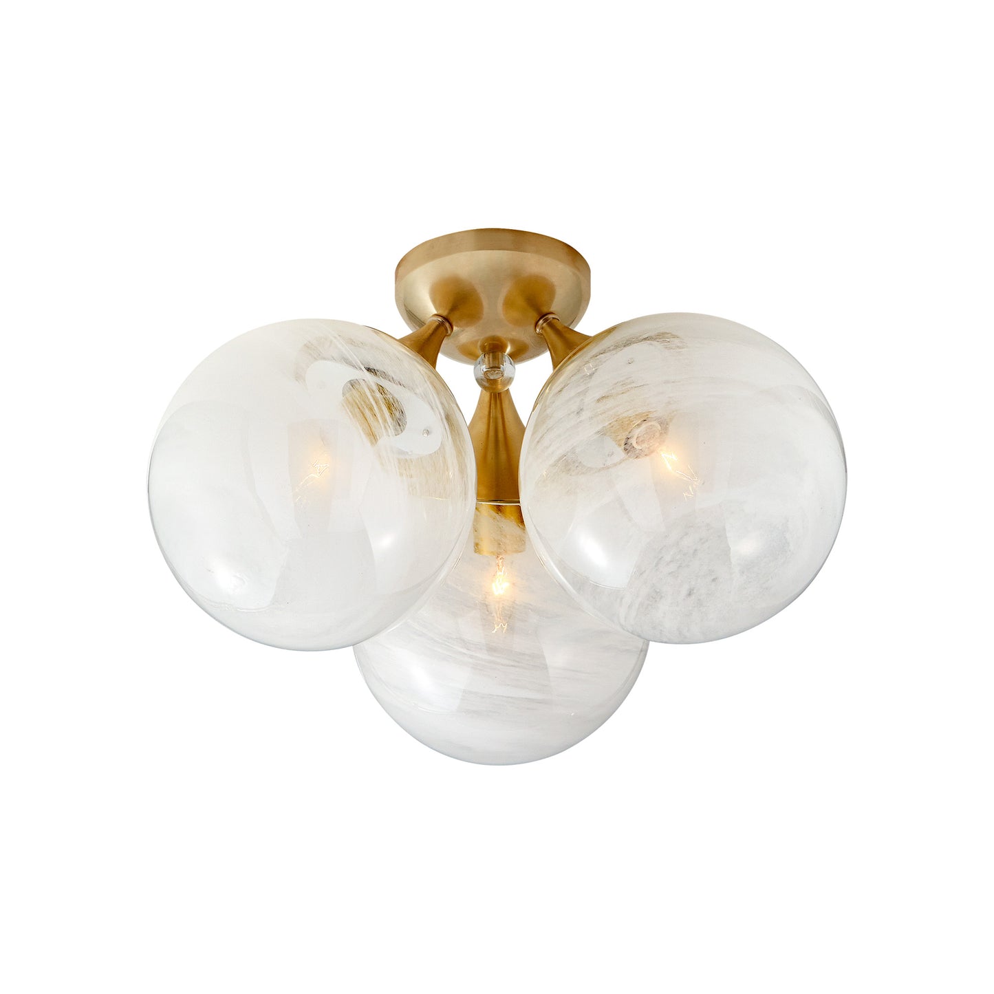 Andrew Martin | Cristol Flush Mount Ceiling Light, Brass