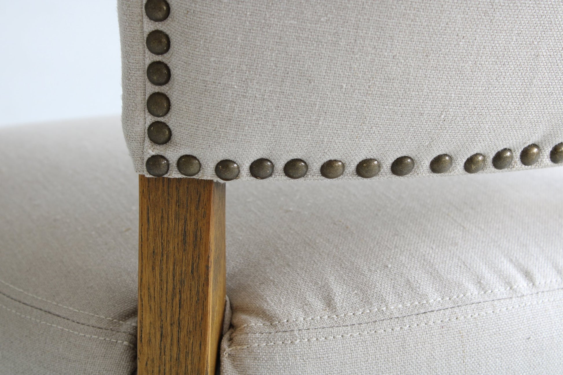 Andrew Martin Frank Dining Chair Linen stud detail
