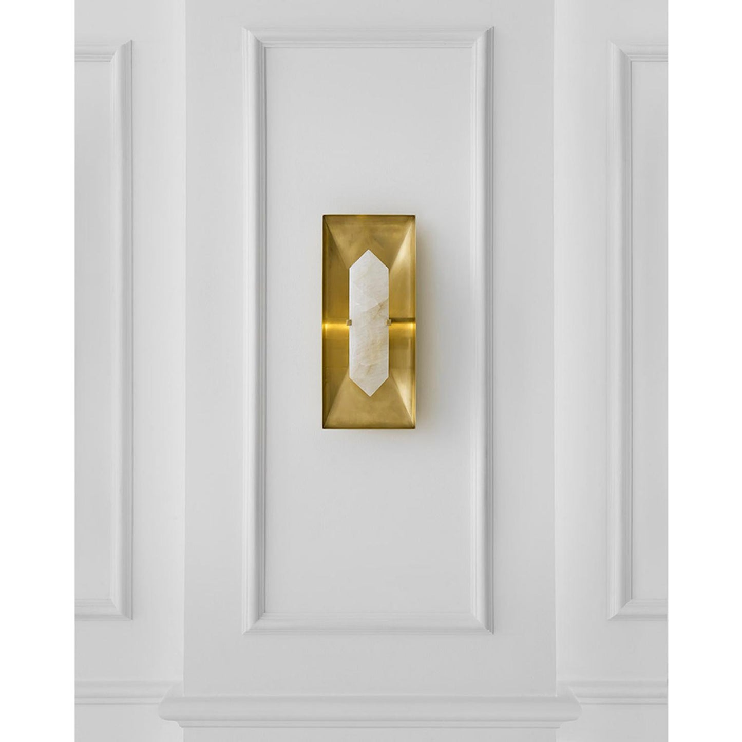 Andrew Martin | Halcyon Rectangle Wall Light, Antique Burnished Brass & Quartz
