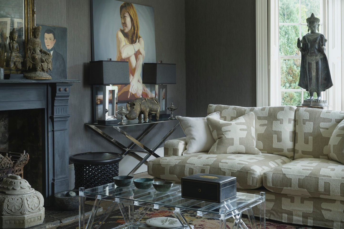 Andrew Martin Strand Custom Sofa in Peru Ivory