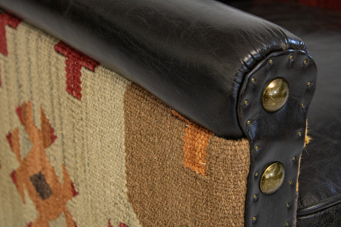 Andrew Martin Marlborough Chair kilim detail