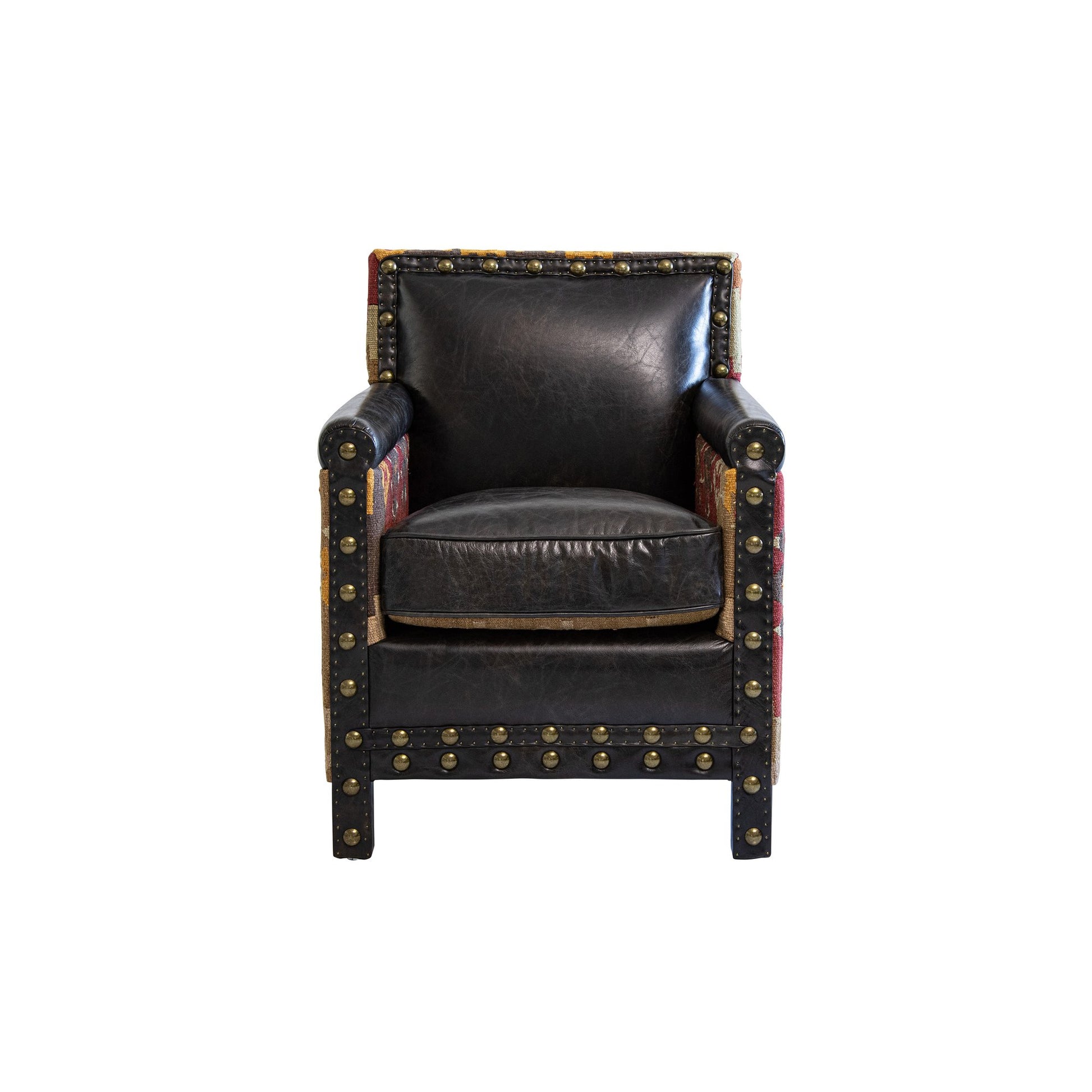 Andrew Martin Marlborough Chair Kilim Fudge front