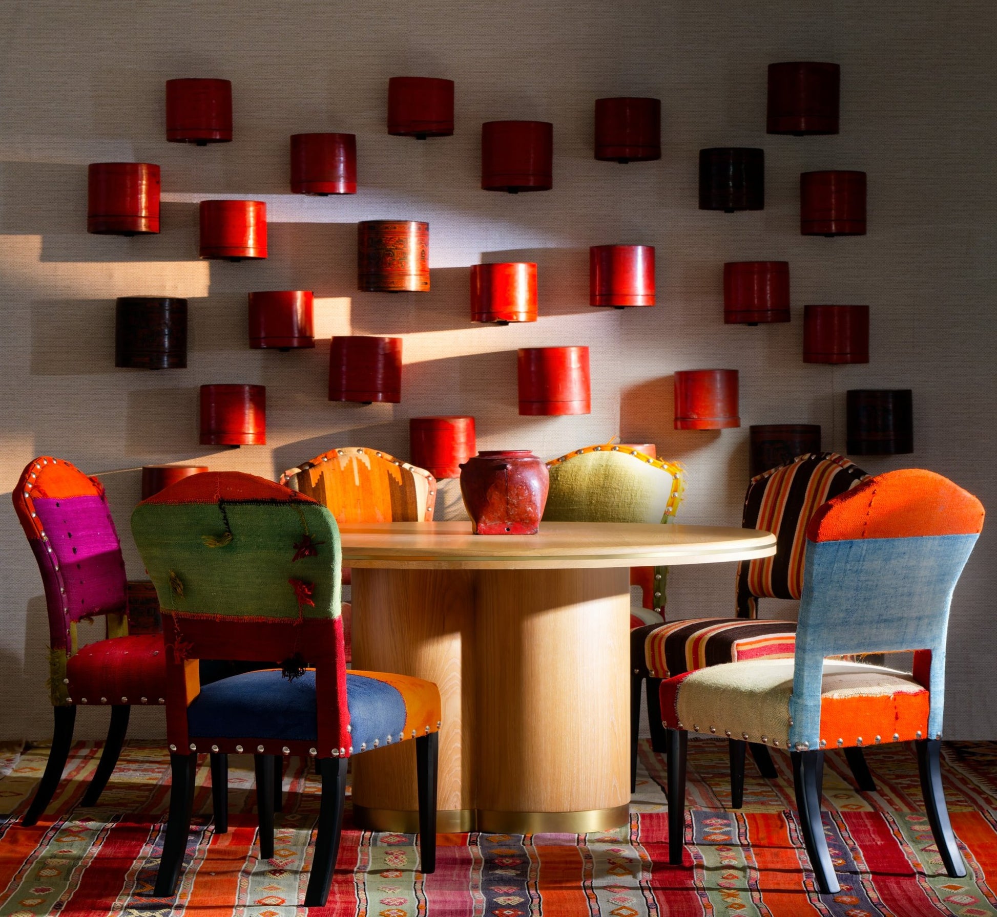 Andrew Martin Bacall Jnr Custom Dining Chair in Turkish fabric lifestyle