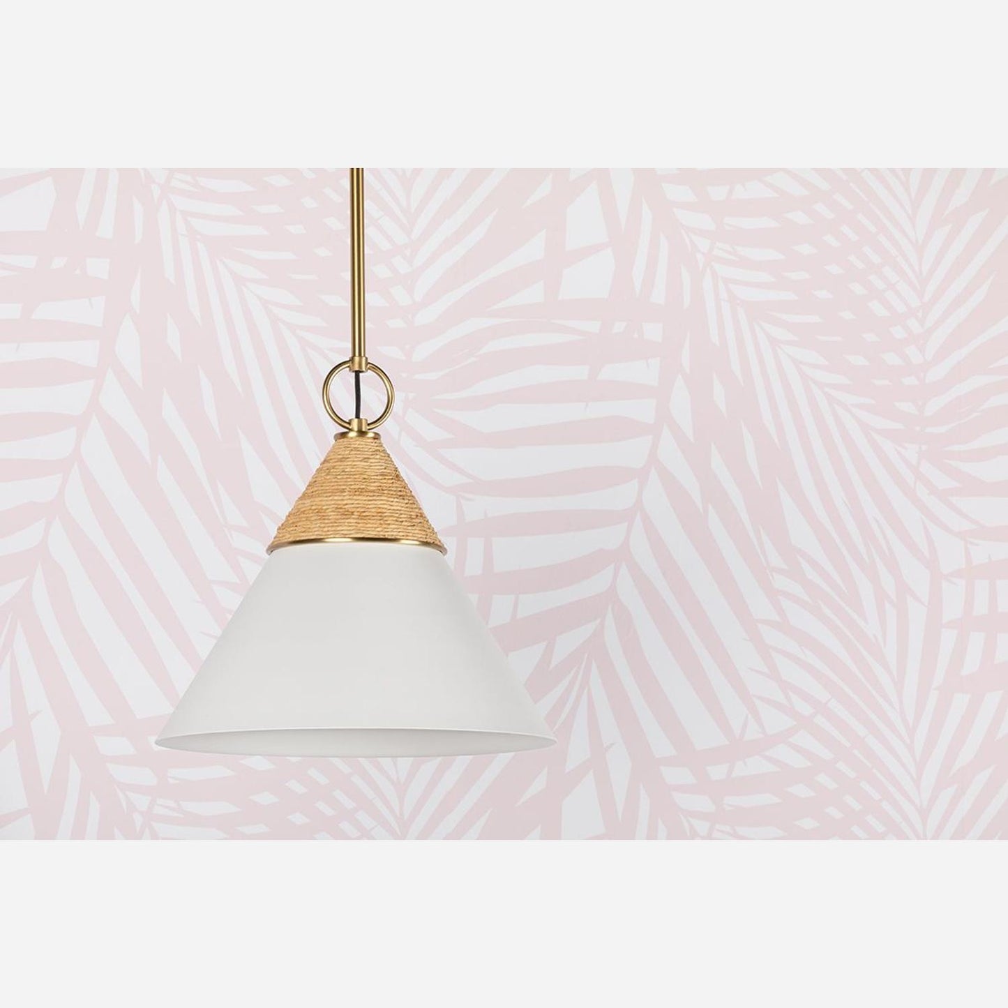 Andrew Martin | Mica Pendant Light, Aged Brass