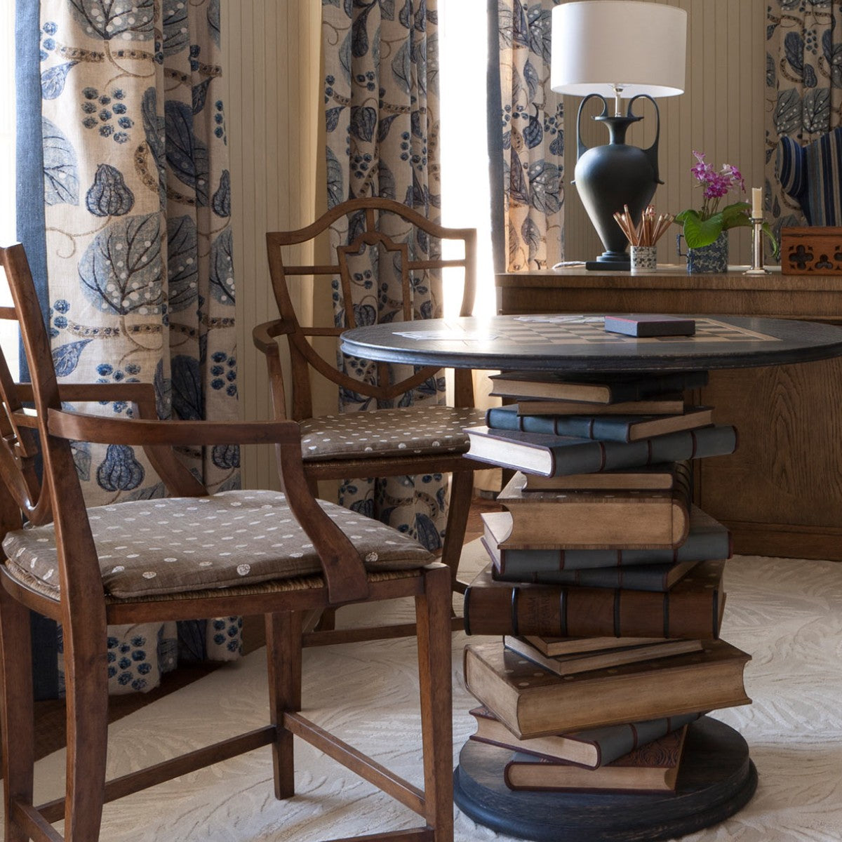 William Yeoward | Tenbury Games Table Navy Oak