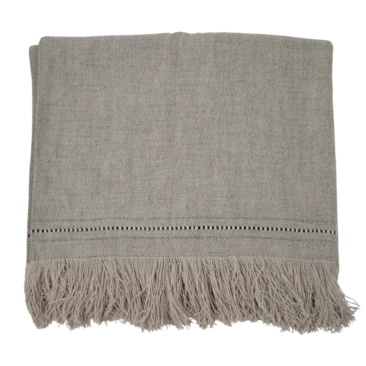 de Le Cuona | Fox Throw With Fringe & Leather Detail