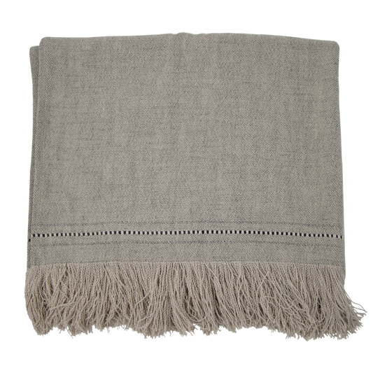de Le Cuona | Fox Throw With Fringe & Leather Detail