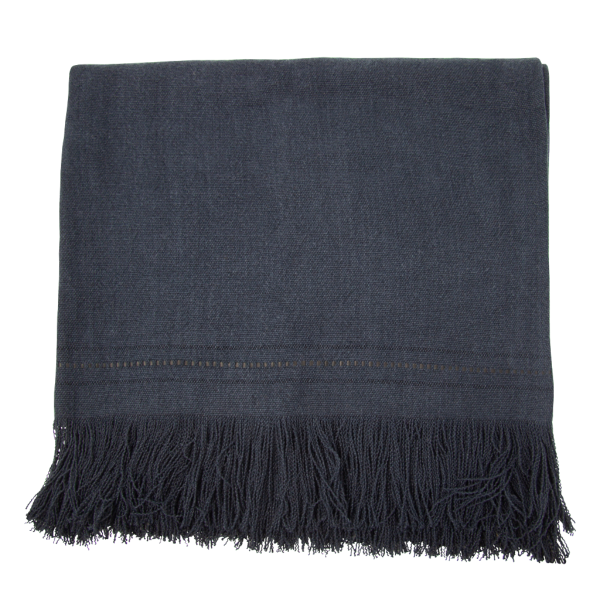 de Le Cuona | Fox Throw With Fringe & Leather Detail