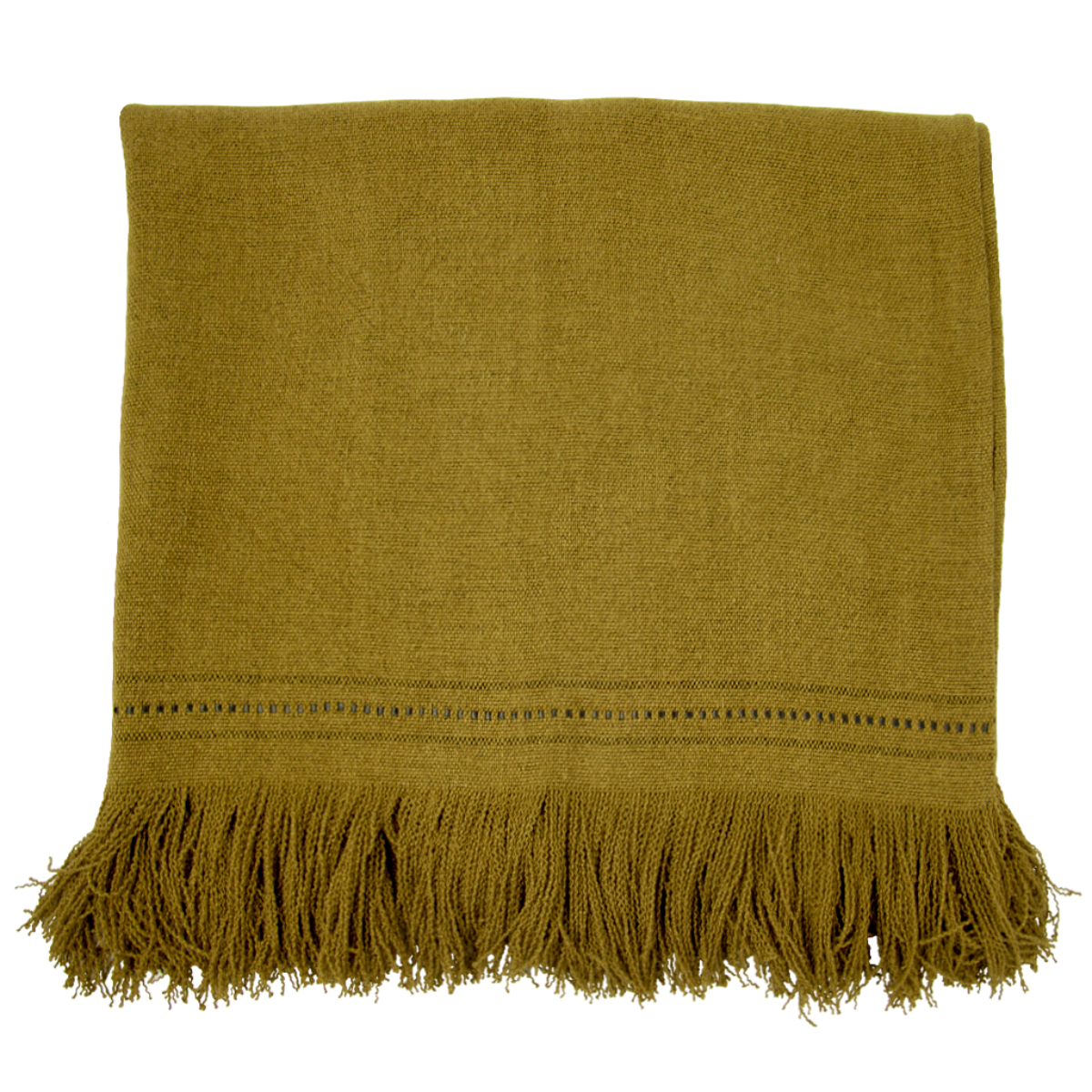 de Le Cuona | Fox Throw With Fringe & Leather Detail