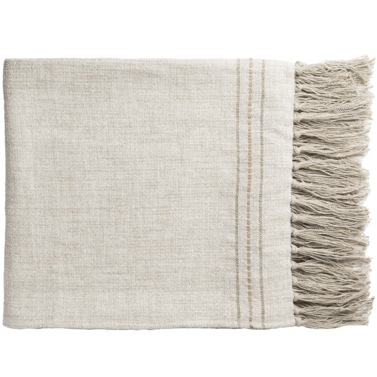 de Le Cuona | Hoxton Throw With Fringe & Leather Detail