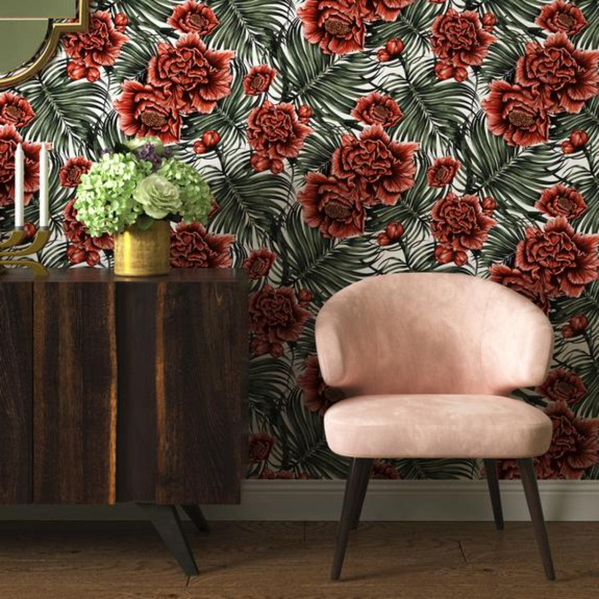 Charlotte Jade | Pomegranate Flowers | Wallpaper