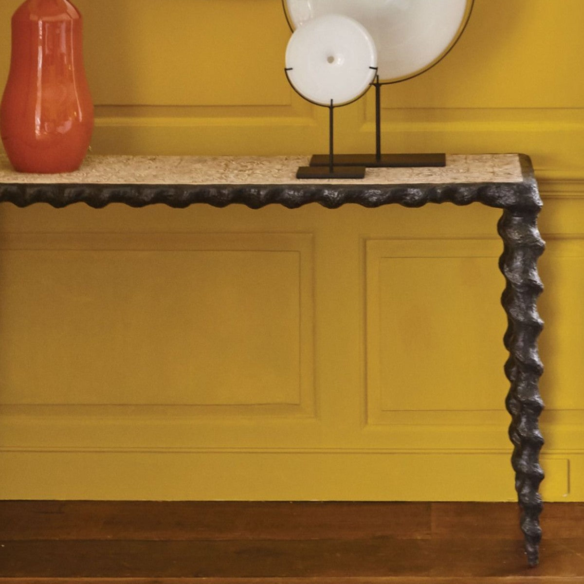 William Yeoward | Karinta Console Table Bronzed Finish With White Oyster Top
