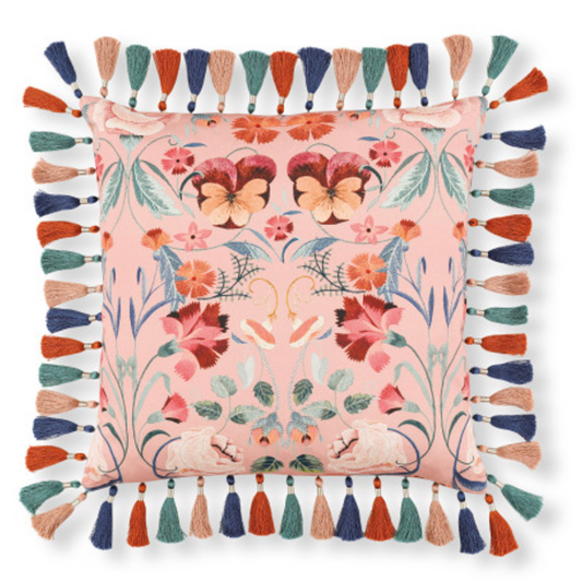 ROMO | Temperley London | Bonita 50cm Cushion Chateau Rose
