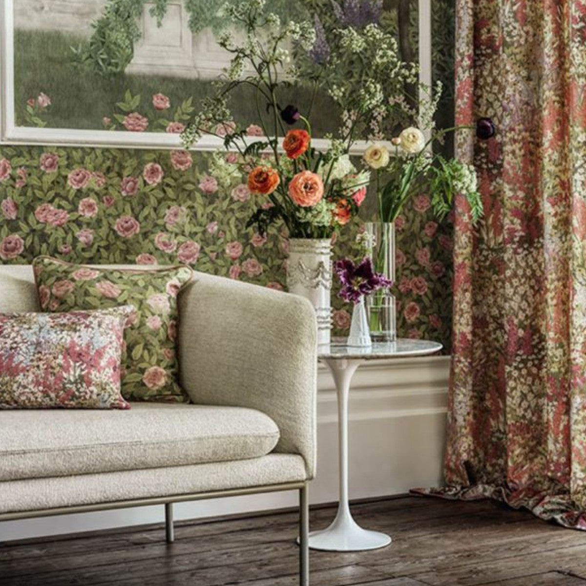Cole & Son | Idyll Roses Linen Union