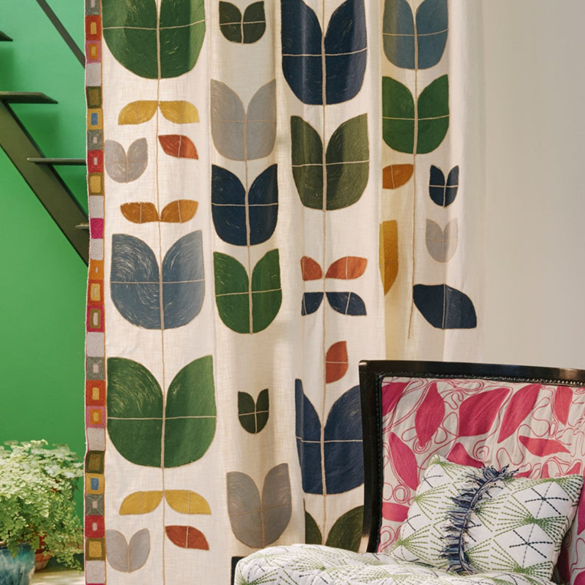 Christopher Farr Cloth | Happy Flowers Embroidered
