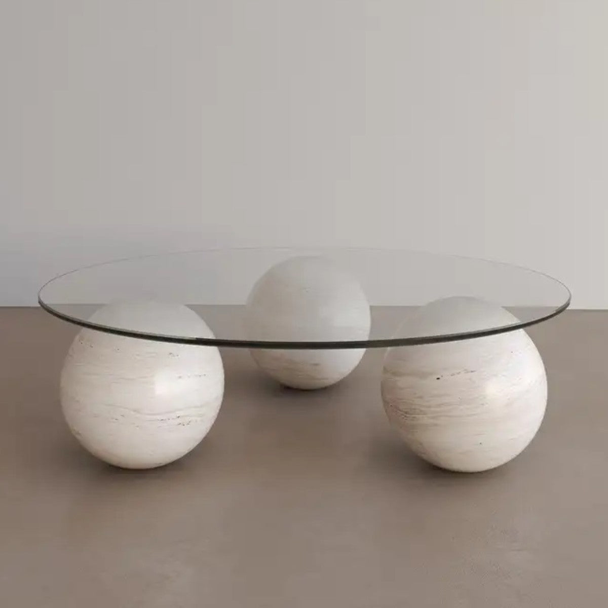 Marble Furniture | Globe Coffee Table With Glass Top