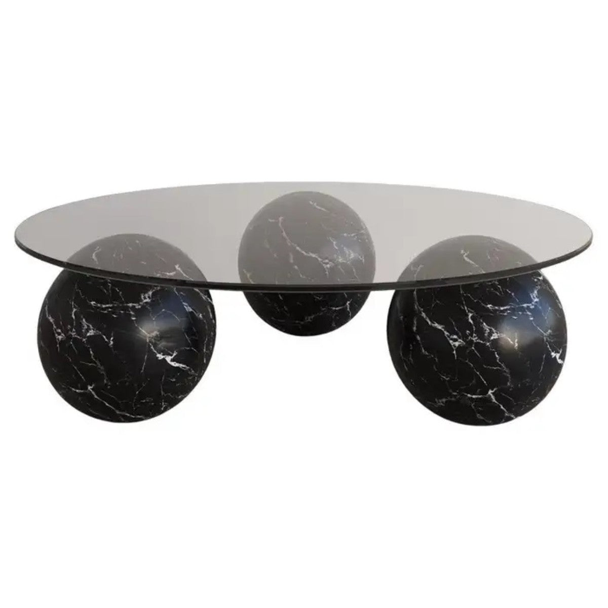 Marble Furniture | Globe Coffee Table With Glass Top