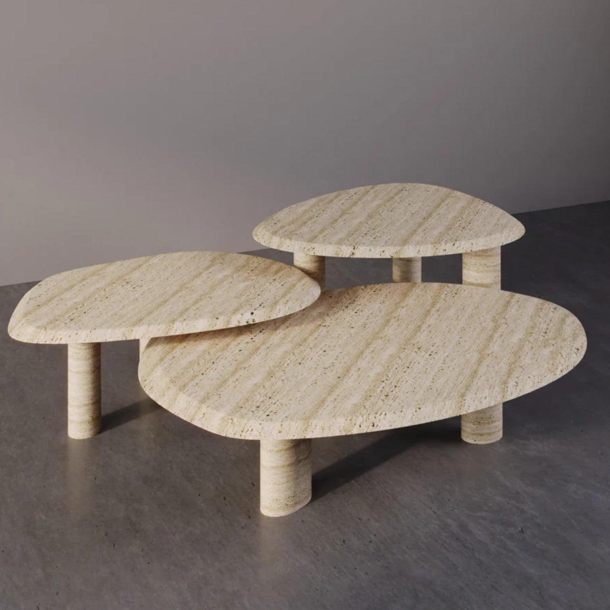 Marble Furniture | Three Musketeers Marble Coffee Table - Set of 3