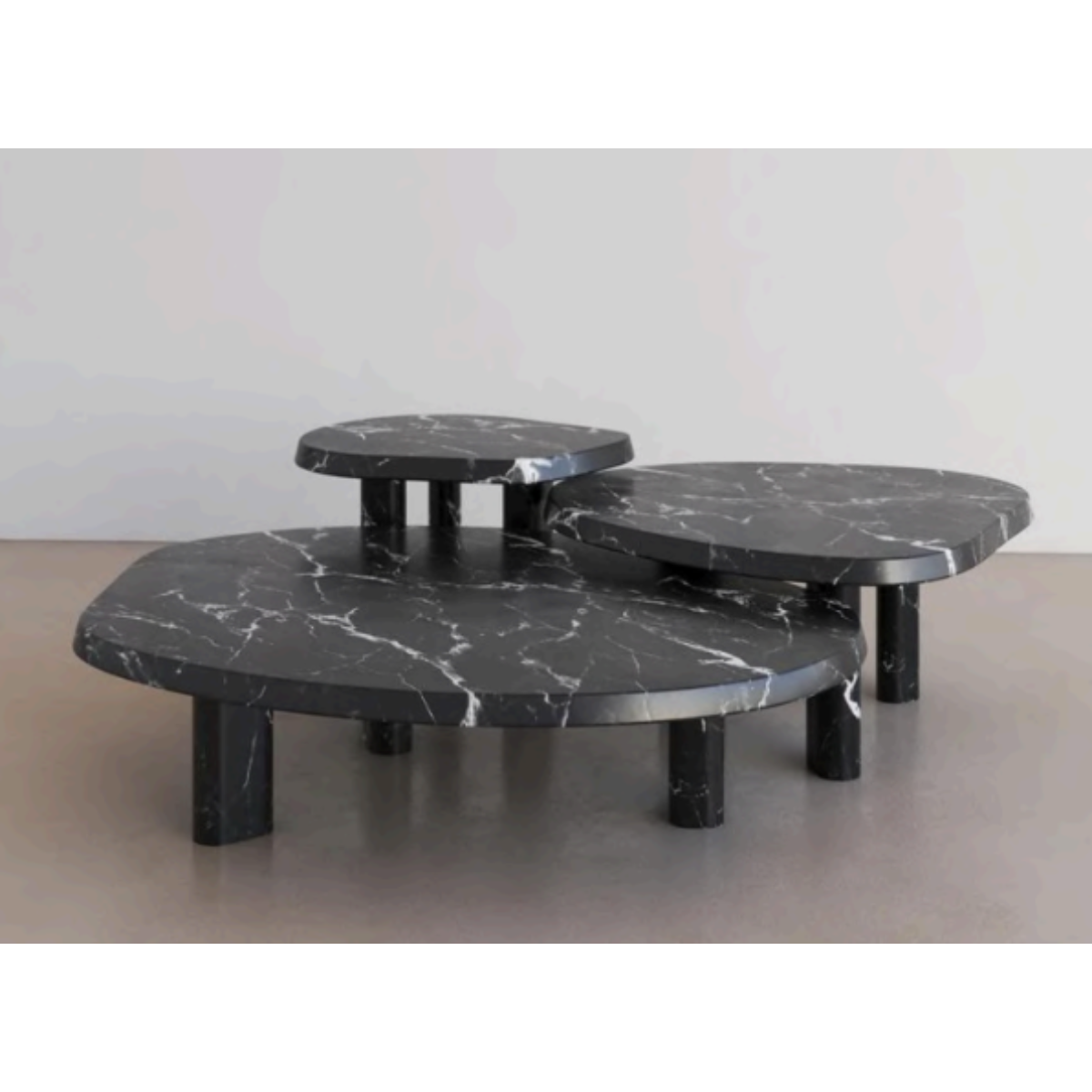 Marble Furniture | Three Musketeers Marble Coffee Table - Set of 3