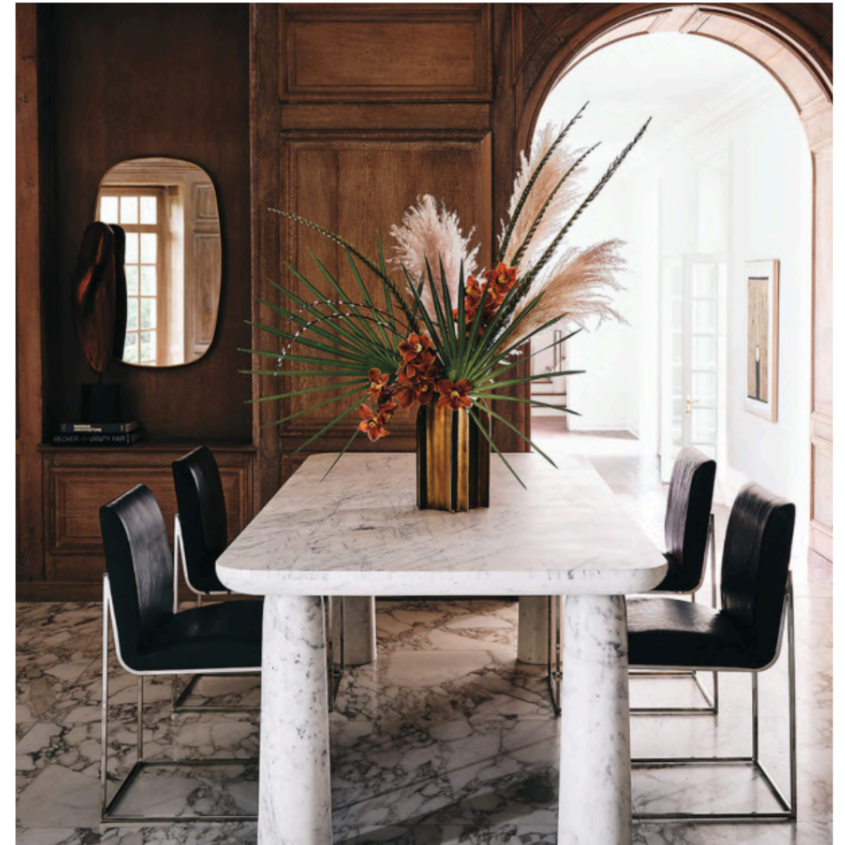 Marble Furniture | White Carrara Dining Table