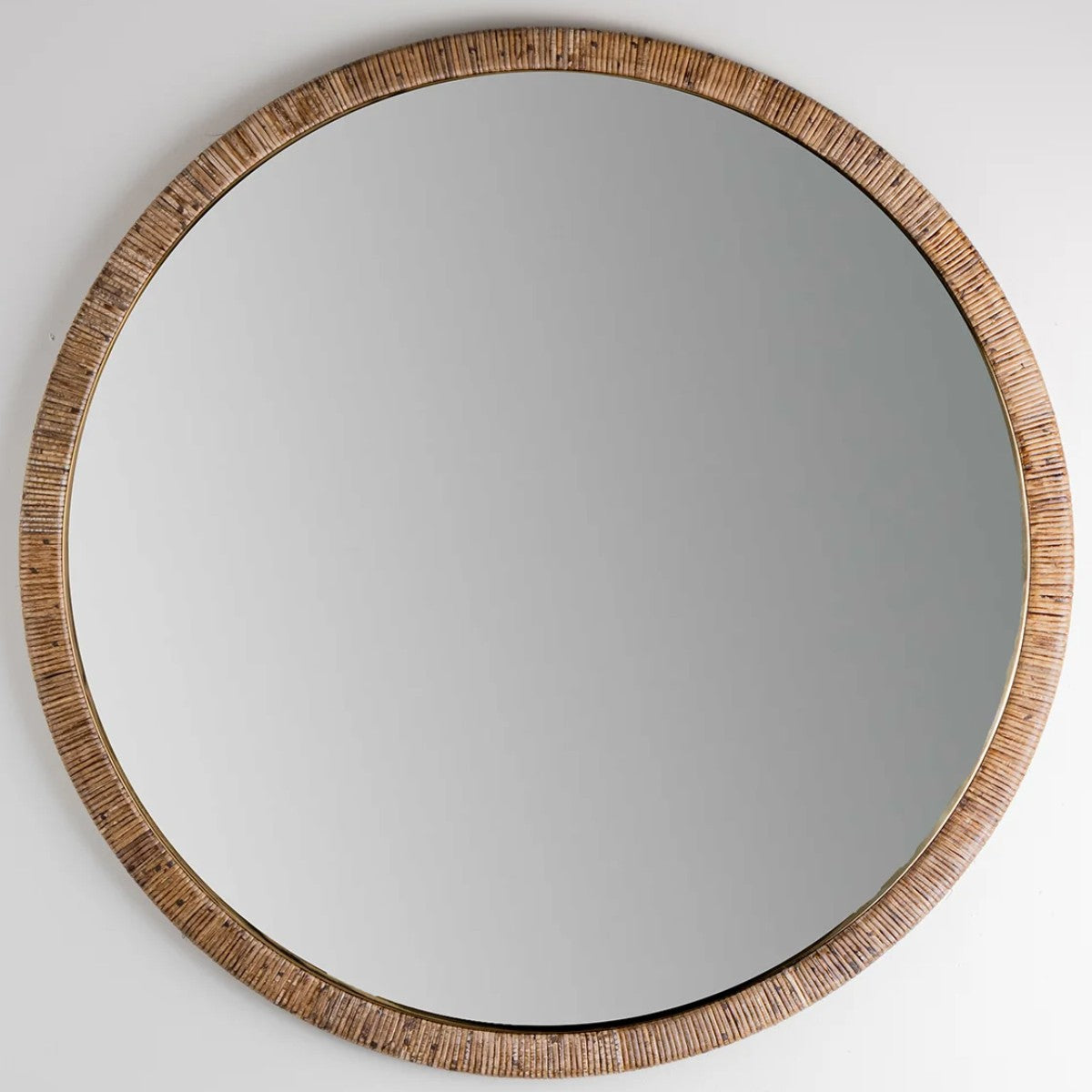 Porta Romana | Holden Mirror Large | Dark Cane with Brass