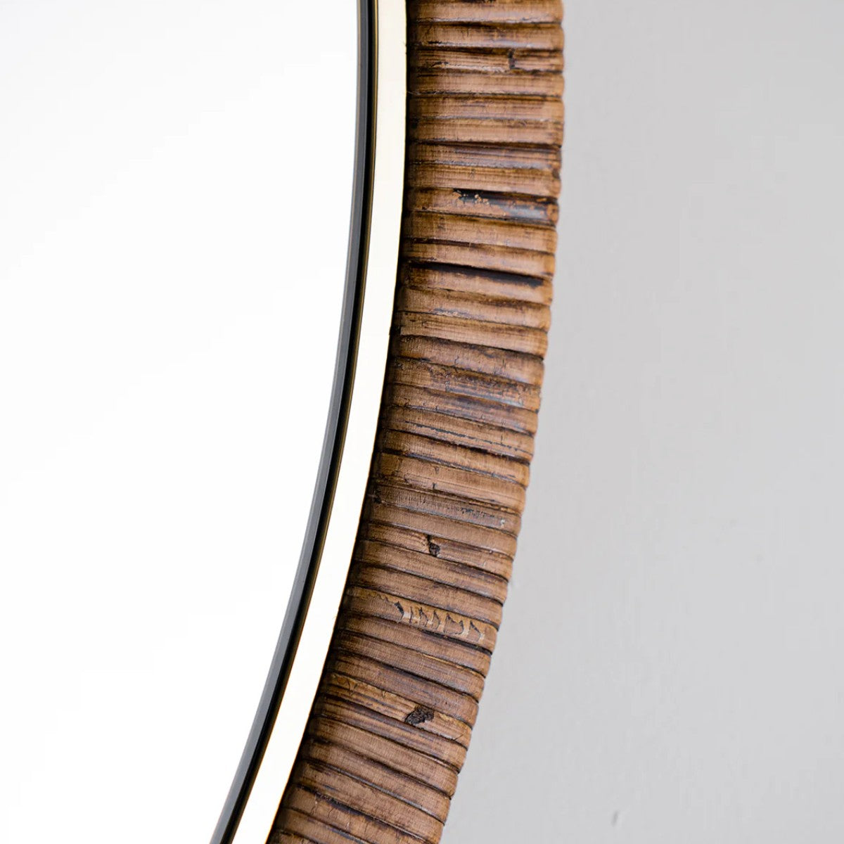 Porta Romana | Holden Mirror Large | Dark Cane with Brass