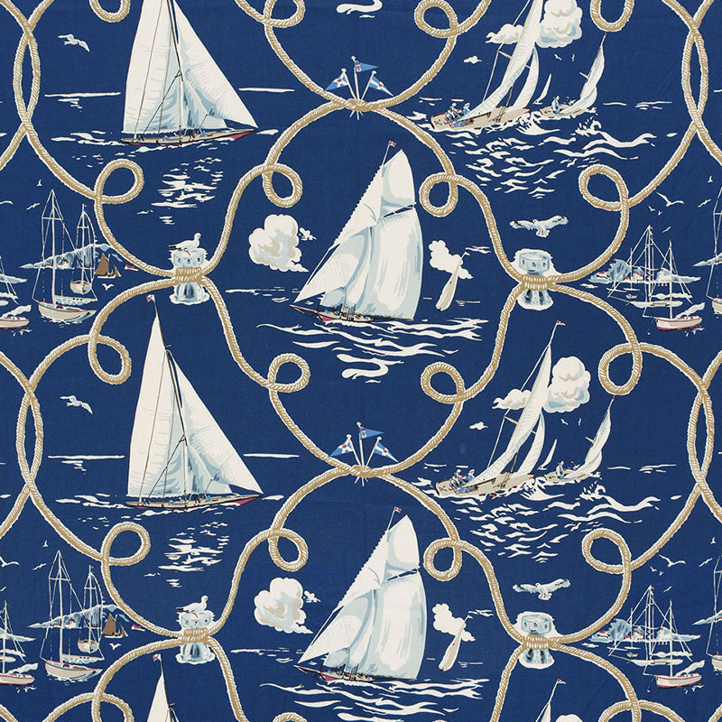 Schumacher | Summer Regatta Linen Print fabric - 175190