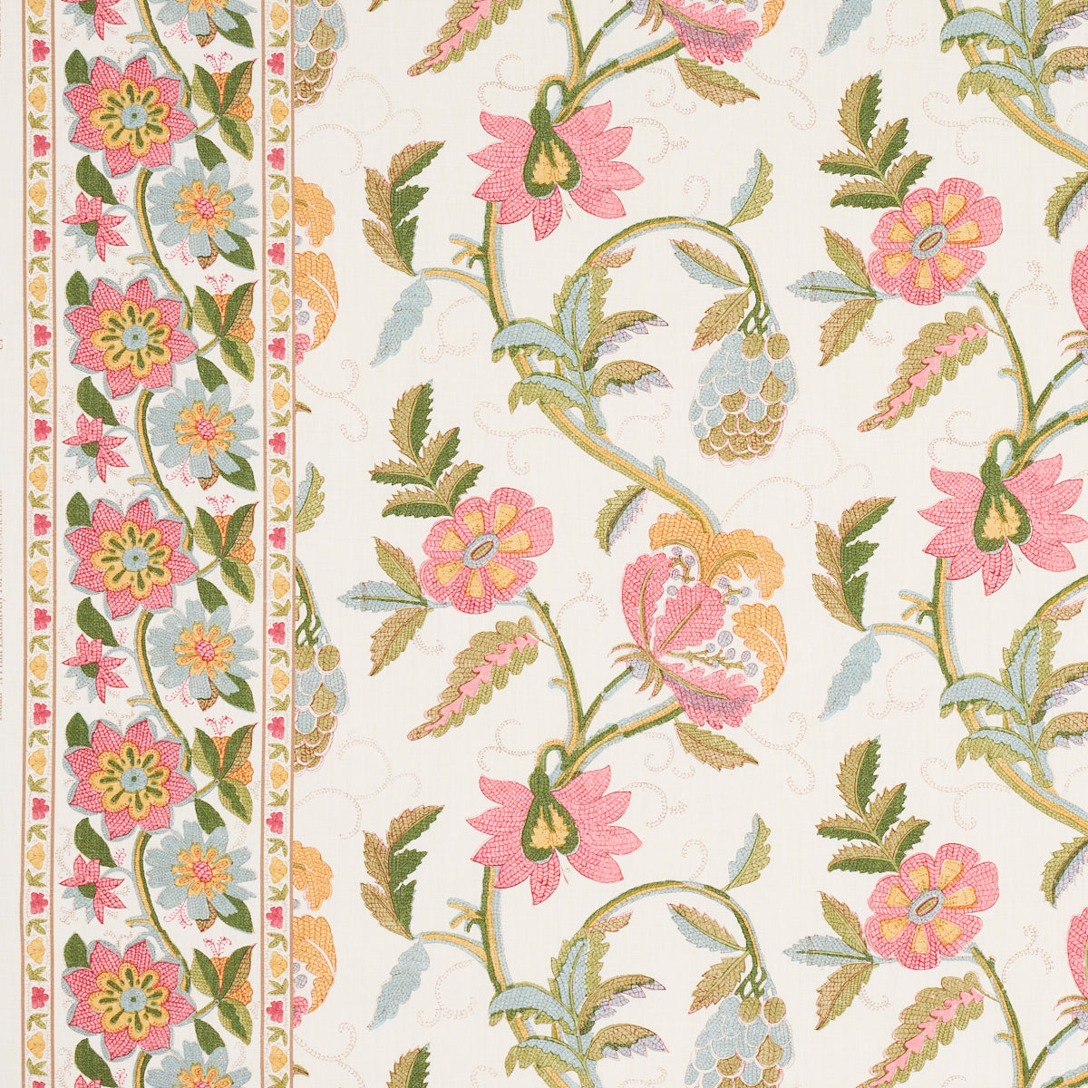 Schumacher | Indali Bordered Linen fabric - 180111