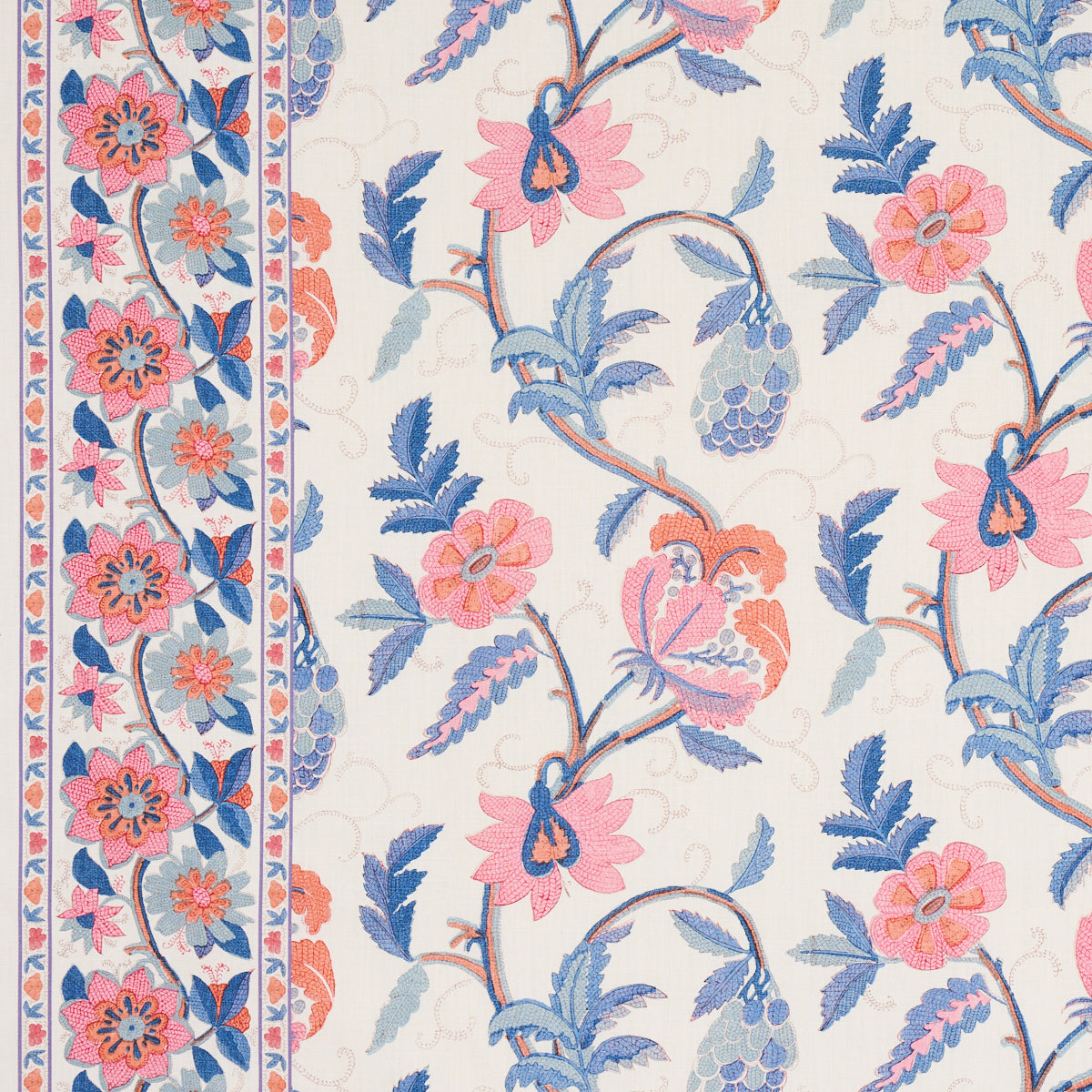 Schumacher | Indali Bordered Linen fabric - 180112