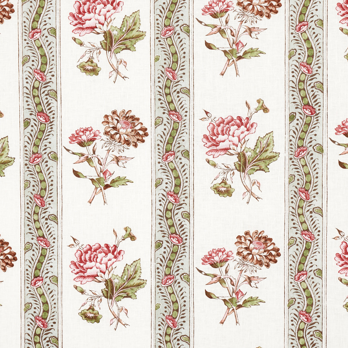 Schumacher | Ariana Floral Stripe fabric - 180243