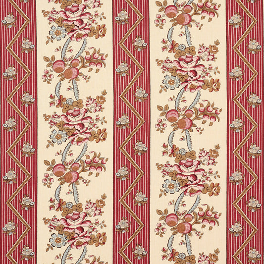 Schumacher | Sylvain Floral Stripe fabric - 181740