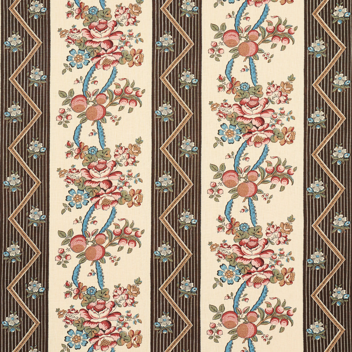 Schumacher | Sylvain Floral Stripe fabric - 181742