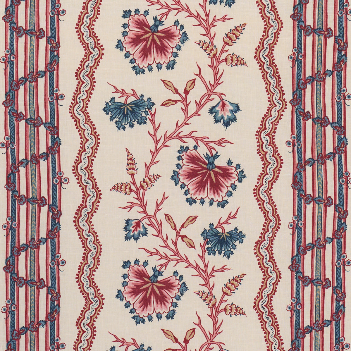 Schumacher | Parvati Floral Stripe fabric - 182710