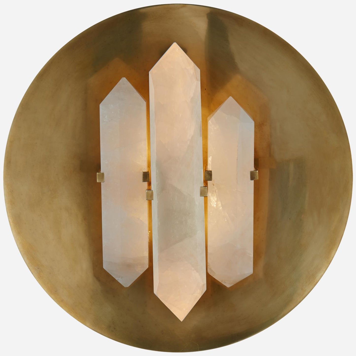 Andrew Martin | Halcyon Round Wall Light, Antique Burnished Brass & Quartz