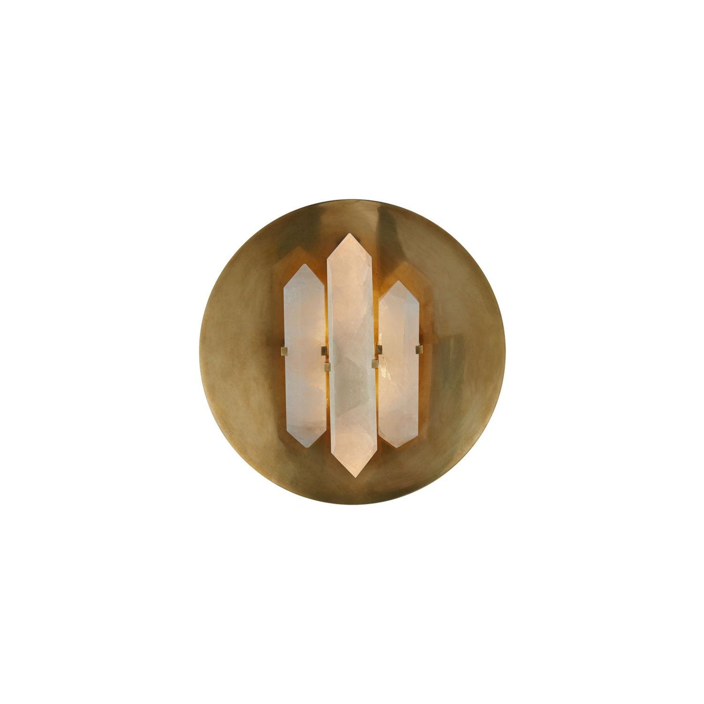 Andrew Martin | Halcyon Round Wall Light, Antique Burnished Brass & Quartz