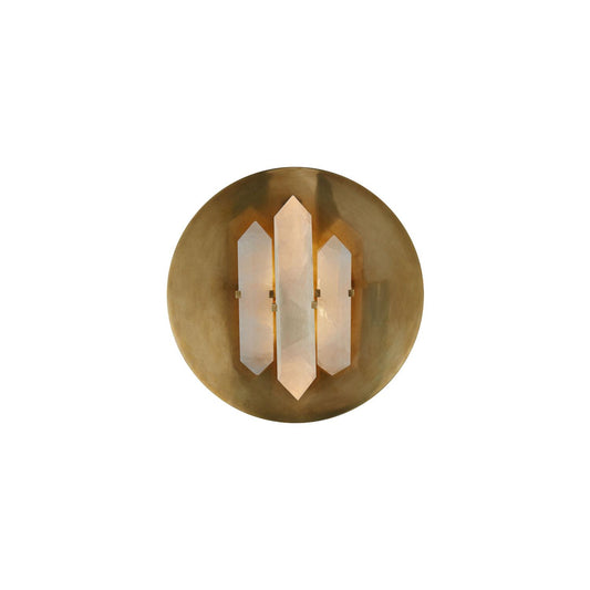 Andrew Martin | Halcyon Round Wall Light, Antique Burnished Brass & Quartz