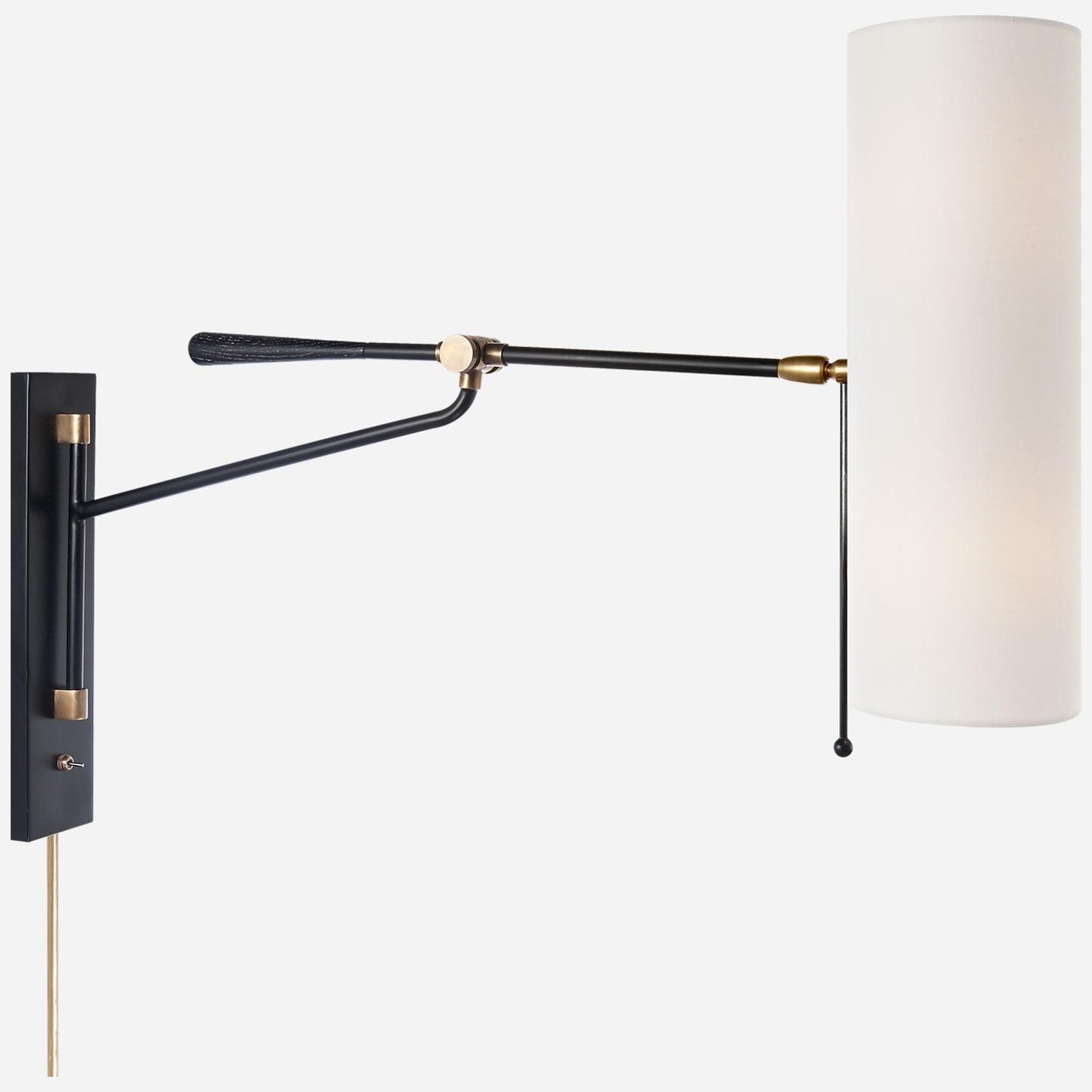 Andrew Martin | Frankfort Wall Light, Black & Hand-Rubbed Antique Brass