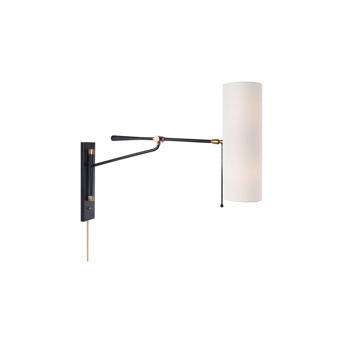 Andrew Martin | Frankfort Wall Light, Black & Hand-Rubbed Antique Brass